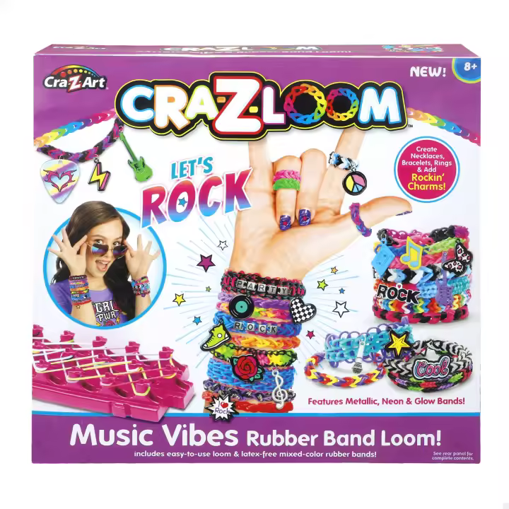 CRA-Z-LOOM,ESTUDIO BRAZALETS LET'S ROCK, Crea Tus Propias Pulseras (ColorBaby 47918) - 1