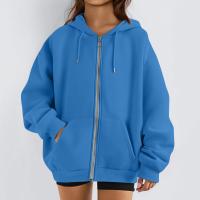 Sudadera De Mujer Con Capucha Abrigo Casual De Color Sólido Otoño E Invierno Con Bolsillos Y Cierre De Cremallera Largo Manga Para Calle - details 47