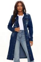 Nueva Llegada Chaqueta De Larga Manga Completa De Algodón Y Vaquera Para Mujer Abrigo De Trench Cardigan Capa De Jean Estilo High Street Otoño/Invierno - details 10
