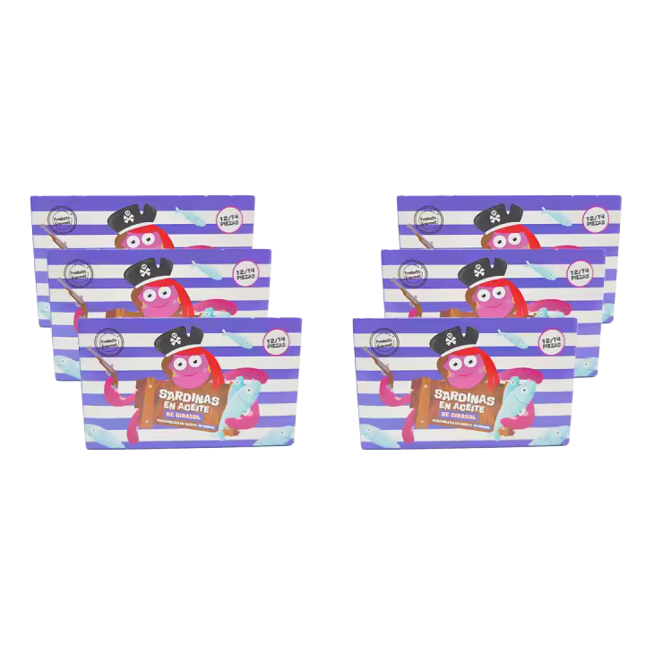 Sardinas en aceite de girasol 12-14 piezas (pack 6 unidades) - 1