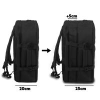 Mochila de cabina Montrip (20-25L, 1kg). 40x30x20 - Negra, expansible, ergonómica y ligera. Con 10 compartimentos internos y externos para portátil, zapatillas y objetos personales. Compatible como equipaje de mano en las principales aerolíneas. - details 2
