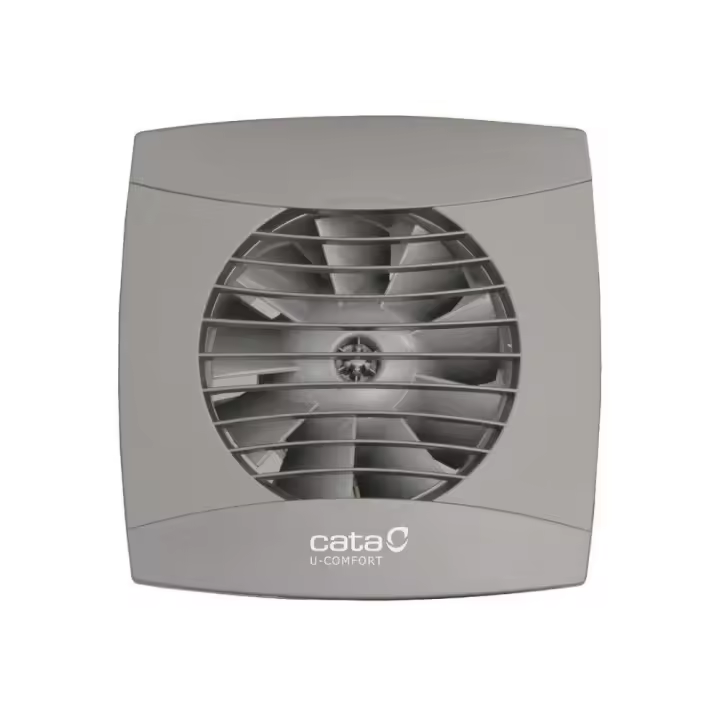 CATA - Campana extractora UC-10 STD Silver para baño, inoxidable, caudal 110 m³/h, silenciosa 45 dB, salida 10 cm, IP44 - 1