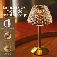 Lámpara De Mesa Nórdica Con Cristal Toque Dimming USB Recargable Luz Nocturna Para Decoración De Habitación Bar Café Hotel - details 4