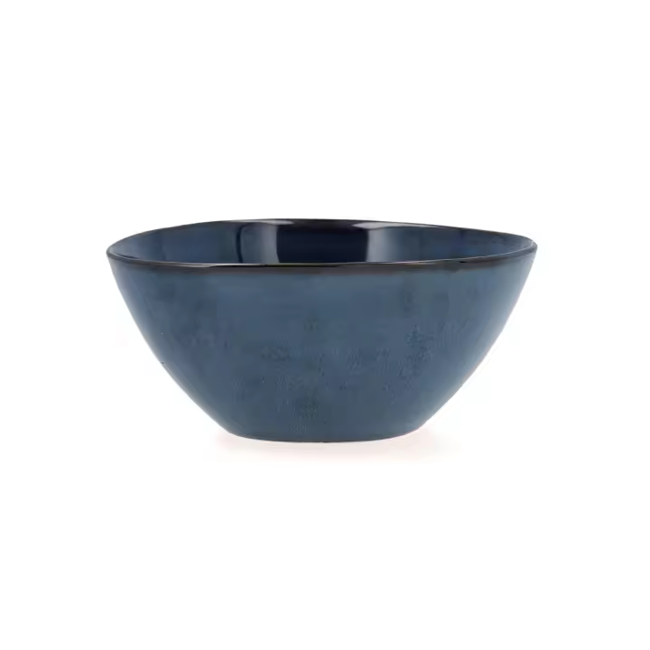 Bidasoa BIDASOA IKONIC Bol Gres 15,8X15X7CM. Azul Brillo. Borde Fino. Apto Microondas. Diseño Orgánico. - 1