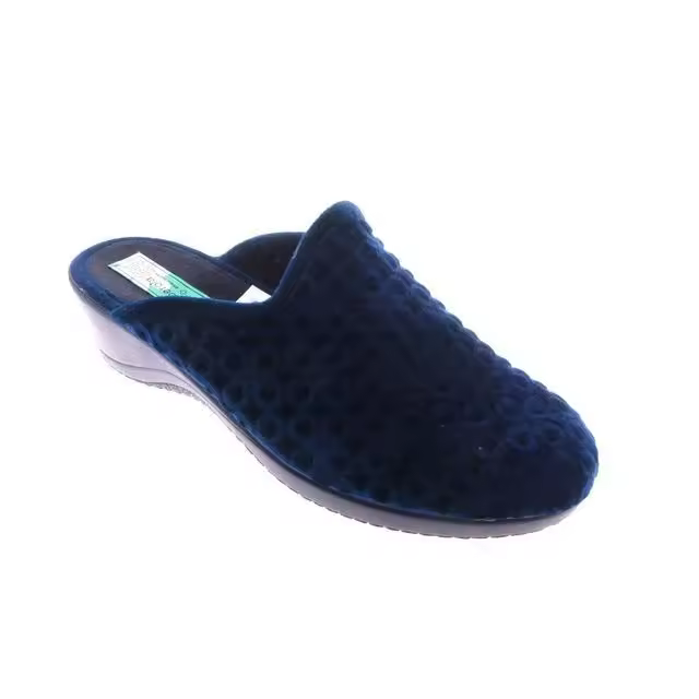 Mº18384 AZUL TEJIDO TIPO TERCIOPELO MARCA ALBEROLA SUELA CON CUÑA MUY COMODA Y AGRADABLE PARA EL PIE - 1