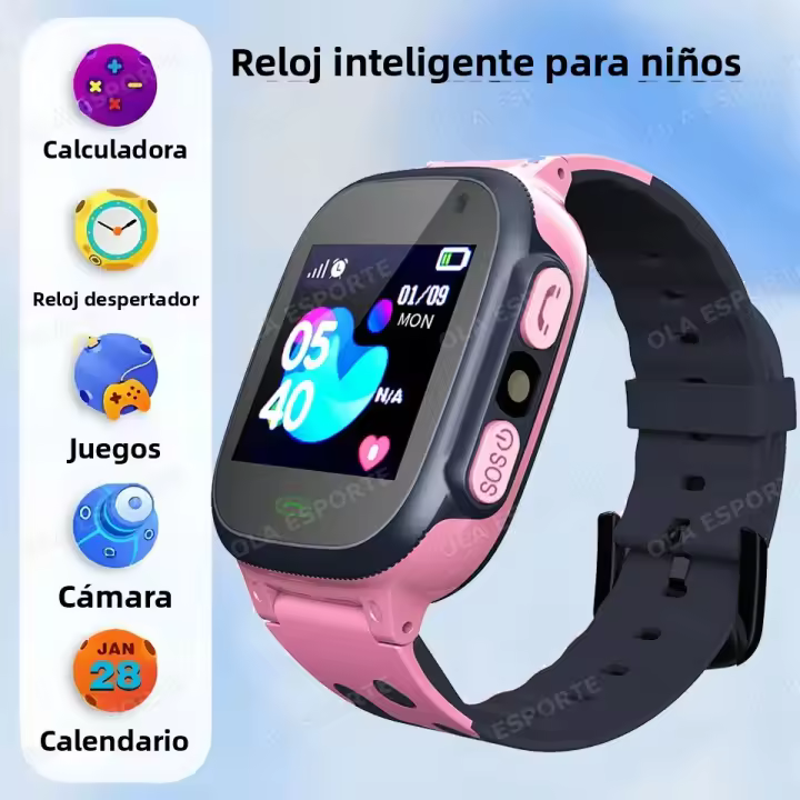 Nuevo Reloj Inteligente Para Niños Con Rastreador GPS SOS Cámara HDLinterna Calculadora Pantalla 1.44'' Regalo De Navidad Para Niños Y Niñas - 1