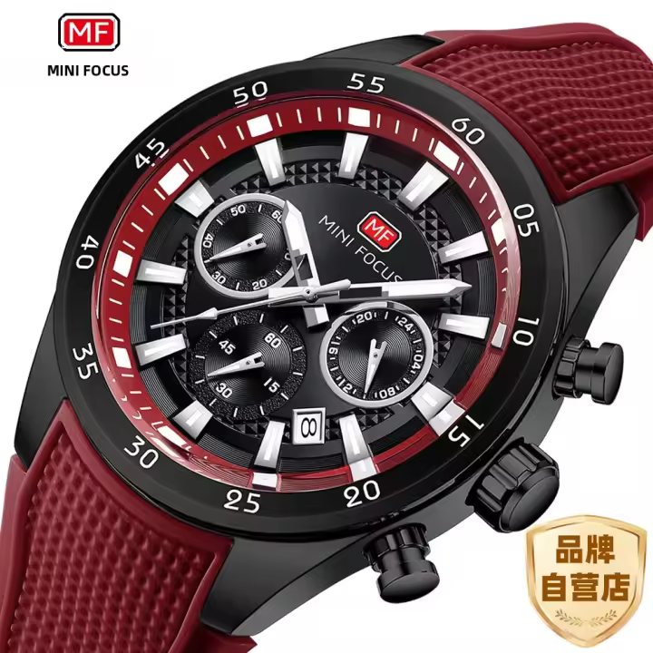Reloj De Pulsera Deportivo Casual Para Hombres MINI FOCUS Gran Dial Luminoso Resistente Al Agua Cuarzo Multi-function Corona a Contrachavija Calendario - 1