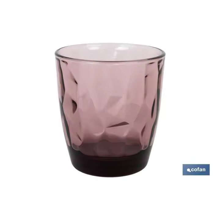 Pack 6 vasos de agua vidrio 30,5 cl color purpura modelo jade - 1