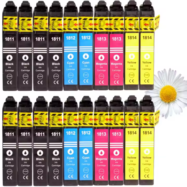 20 tintas para Epson T1811/2/3/4 HOME XP30 XP102 XP202 XP405 XP402 XP412 XP425 - 1