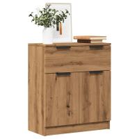 vidaXL Aparador de madera de ingeniería envejecida 60x30x70 cm en color Madera antigua/Roble artisan - details 1