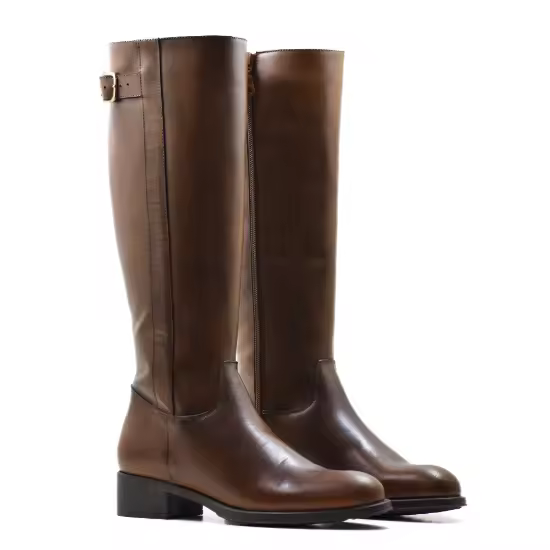 Bota Elodie CA-1655 en Piel Krust Camel - Alta Calidad - 1