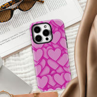 Funda De Teléfono Corazón Rosa Para iPhone 17 16 15 14 13 pro Max plus Doble Capa Resistente a Impactos Antigolpes Anti- Huellas Suave Y Antideslizante - details 5