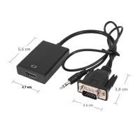 Adaptador De Cable VGA a HDMI Compatible 1080P Splitter De Audio Y Suministro De Energía Para PC Laptop Proyector - details 3