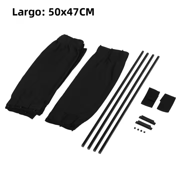 2pcs Cortinas De Sol Para Ventanas Laterales De Coche Universal Protección UV Plegable En Tela Negra Visera De Sol Para Estilo Del Coche - 1