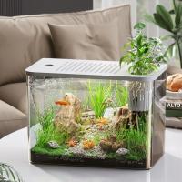 Acuario Transparente Con Tapa Y Resistentes a Caídas Para Peces Y Tortugas Material PET+ABS Decoración De Hydroponia Para El Hogar - details 4