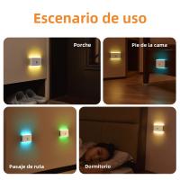 Luz Nocturna LED Con Sensor De Movimiento Recargable Por USB Para Armario Cocina Escaleras Luz De Noche Rectangular Sin Pilas Incluidas - details 5