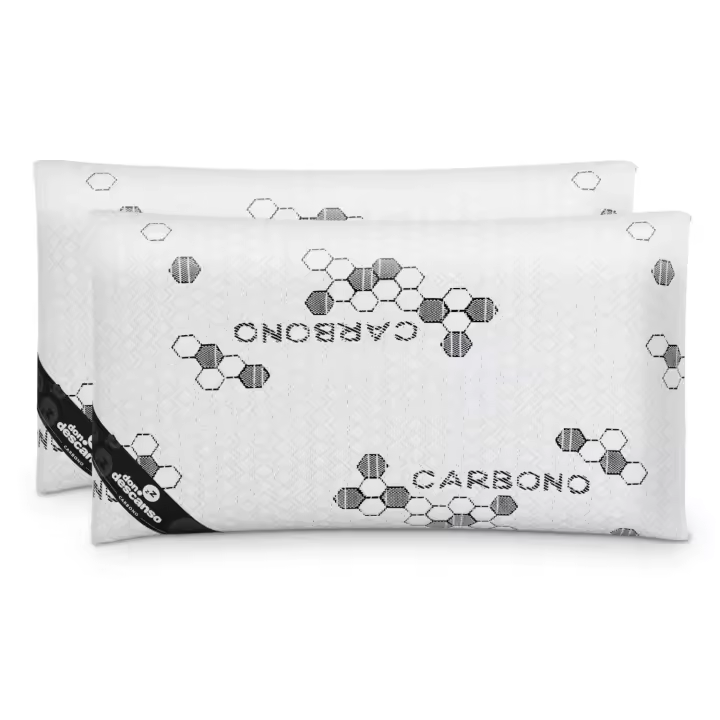 Nalui Almohadas Copos Viscoelástica Carbono Blanco Pack 2 (70x38 cm), Firmeza Media - 1