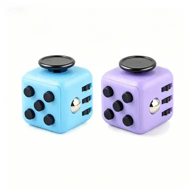 Juguete antiestrés, 2 cubos de juguete, juguetes sensoriales, juguetes para aliviar la ansiedad, juguetes para los dedos, regalo para niños y adultos con 6 funciones diferentes. - 1