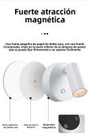 2Pcs Luz De Pared LED Magnética Recargable USB Luz De Lectura Sin Cable Para Dormitorio Luz De Noche Para Cama Moderna Y Elegante - details 6