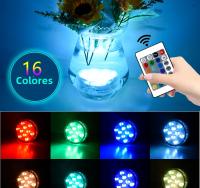 Luz Submarina LED RGB Para Piscina Con Control Remoto 10 LEDs Lámpara Portátil Operada Por Batería Para Acuario Vaso - details 5