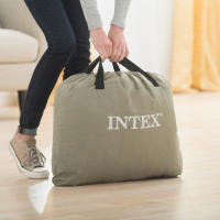 INTEX - Cama de aire Dura-Beam Prime Comfort Elevated, 152x203 cm, Fiber-Tech, plegado compacto, bolsa de almacenaje, peso máximo 272 kg, material flocado aterciopelado, 51 cm altura - details 4