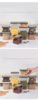 Juego De 5 Jars De Almacenamiento De Alimentos Sellados En Plástico Transparente Organizador De Cocina Multigrano Piletas Pilaables Resistentes a La Humedad Y La Humedad Para Granos Secos - details 4