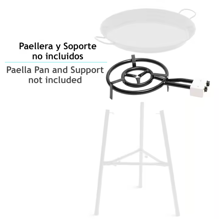 Briebe MOD400 Paellero Doble Aro 40cm, Quemador de Gas Butano, Camping Gas, Rosco para Paellas, Plancha, , Negro - 1
