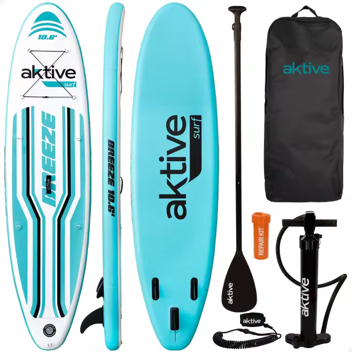 Aktive - Tabla Paddle Surf Hinchable Antideslizante Ultrarresistente, Ligera y Estable Incluye hinchador, Remo, Aleta y Kit de reparación, Tabla SUP, Tablas de paddle surf, Tablas SUP - 1