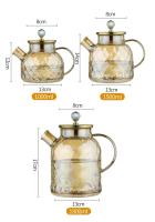 Justinlau Tetera De Vidrio De Boro Sílice Alta 1/1.8L Con Tapa Y Filtro Resistente Al Calor Para Agua Fría Hervidor De Té Ambar Para Flor De Té - details 3
