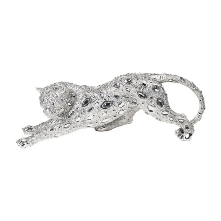 SIGNES GRIMALT Signes Grimalt By Sigris - Figura Decorativa Leopardo Plateado de Resina de Alta Calidad - 1