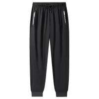 Pantalones De Verano De Seda Con Bolsillo Cierre De Cremallera Ligeros Y Secado Rápido Para Hombre Moda Casual De Terciopelo - details 0