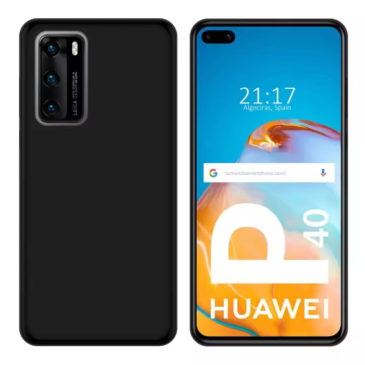 Tumundosmartphone Funda Silicona Gel TPU Negra para Huawei P40 - 1