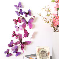 12pcs Parches De Pared Decorativos 3D Mariposa Arcoíris PVC Para Decoración Del Hogar Sala De Estar Estilo Moderno Adhesivos De Pared - details 11