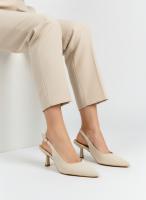 Calzados soraia, Zapatos de Salón Destalonados Minimalistas de Punta Fina para Mujer con Tacón Bajo (Kitten Heel), Correa Trasera Ajustable y Acabado Suave - Elegantes para Oficina y Fiesta - details 11