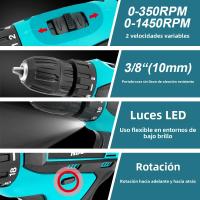 Taladro Eléctrico Recargable De 12V Sin Cargador Ni Batería Herramienta De Impacto Para Uso Doméstico Taladro De Pincel - details 2