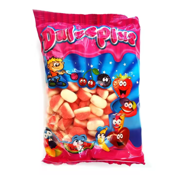 BESOS FRESA AZÚCAR DULCEPLUS - GOMINOLA 1KG SIN GLUTEN - 1