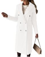 Nueva Chaqueta De Moda Para Mujer 2025 Otoño Invierno Cuello En V Largo Con Bolsillos Doble Botón Estilo Casual Largo (26+ Pulgadas) - details 31
