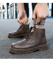 Botas De Hombre Cuatras Estaciones Suela Suave Antideslizante Casual Botas De Trabajo Al Aire Libre Botas Clásicas Joker Juventud De Cuero - details 21