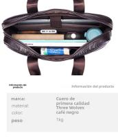 Bolso De Negocios Para Hombre De Cuero Genuino Gran Capacidad Con Computadora - Bolsa De Mano De Capa Superior De Vaca - details 3