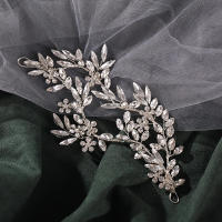 Headband De Plata Con Flor De Cristal Accesorio De Cabello Para Boda Hecho a Mano Diseño Nuevo Para Mujer Vines De Cabello De Novia - details 3
