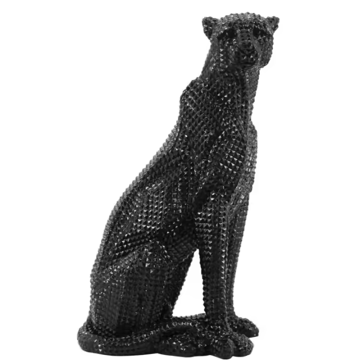 SIGNES GRIMALT Signes Grimalt By SIGRIS - Figura Leopardo Negro de Resina | Decoración Salón Figuras Africanas - 1