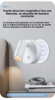 Lámpara De Pared Móvil Magnética Tri-color Mini Spot Para Dormitorio Y Baño Iluminación Nocturna Wireless Con Adhesivo Self-Contained - details 1