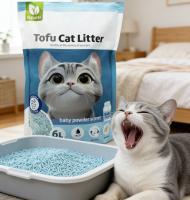 Arena para Gatos de Tofu Aroma Talco, 6L Cada Uno, Fuerte Absorbencia, Fácil Compacidad, Desagotable, Sin Polvo, Múltiples Aromas Disponibles, Suministros para Mascotas . - details 1
