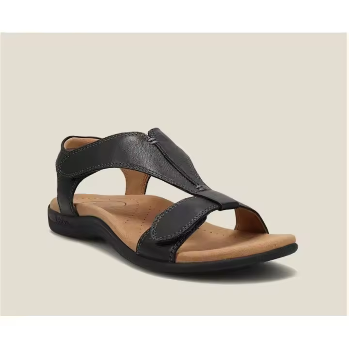 TK Sandalias de mujer de gran tamaño, estilo retro, with Suela Gruesa y Velcro, para Exterior, Para, Playa y Bow. - 1