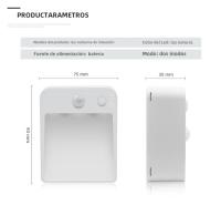 Lámpara De Noche LED Sensor De Doble Inducción PIR Infrarrojo Luz De Pared Magnética Sin Cable Para Armario Escaleras - details 1
