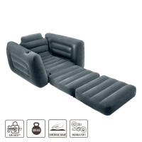 INTEX - Sillón hinchable individual, transformable en cama, 117x224x66 cm, peso máximo soportado 100 kg, máx. 1 persona, altura 66 cm, válvula 2 en 1, material flocado, uso interior - details 1
