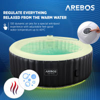 AREBOS Spa Hinchable de Hidromasaje Al Aire Libre Masaje Inflable Redondo con LED 208 Cm - Para Hasta 6 Personas - details 19