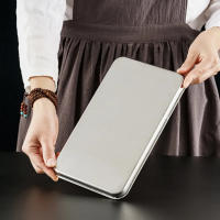 Plato De Servicio De Acero Inoxidable Rectangular Para Alimentos Bandeja Para Comida Organizador De Alimentos Presentación De Arroz Y Fideos - details 2