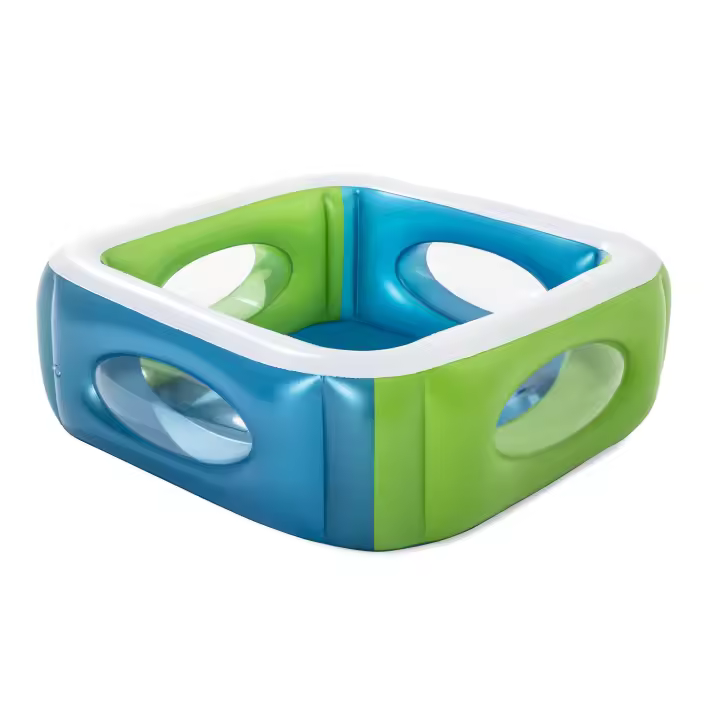 Piscina Bestway Hinchable Autoportante Infantil 168x56 Cm Azul y Verde Ventanas Transparentes - 1