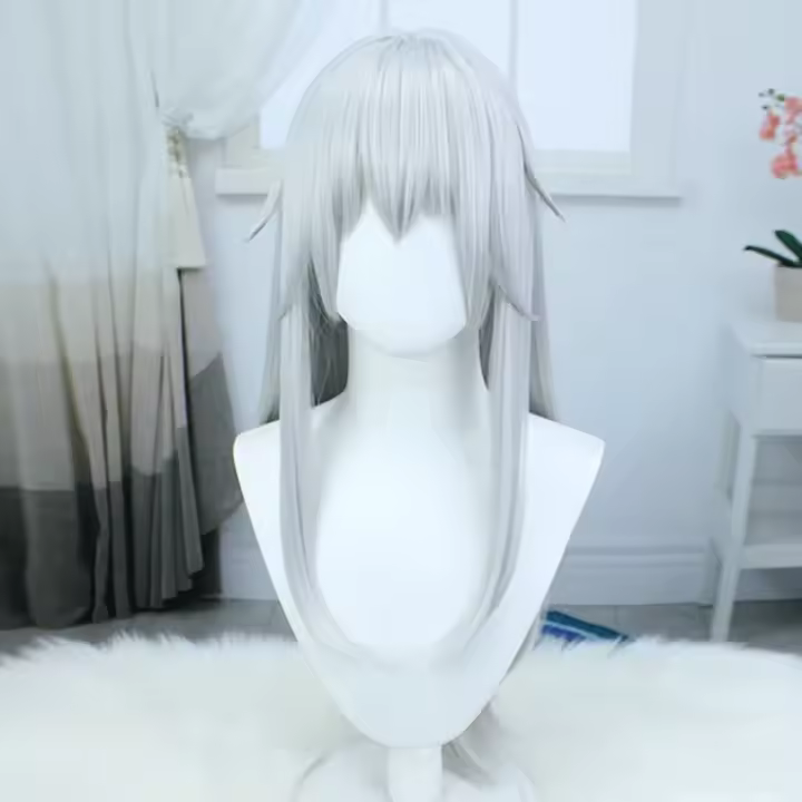 Pelucas De Cosplay Anime Gojo Satoru Para Mujer Con Franjas Peluca Sintética Larga Y Recta Para Halloween Resistente a Altas Temperaturas - 1